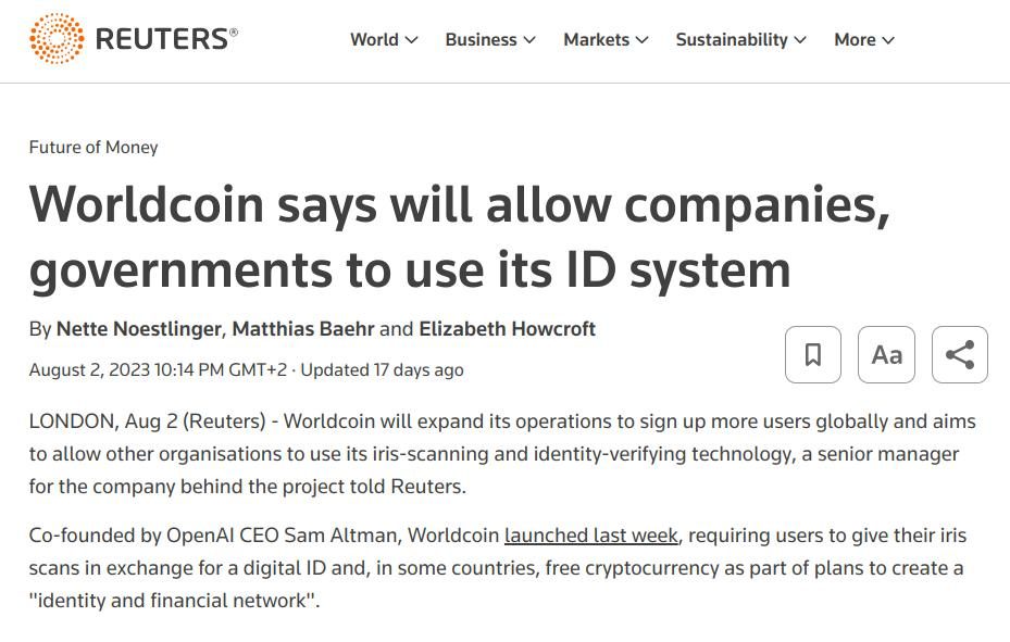 worldcoin reuters